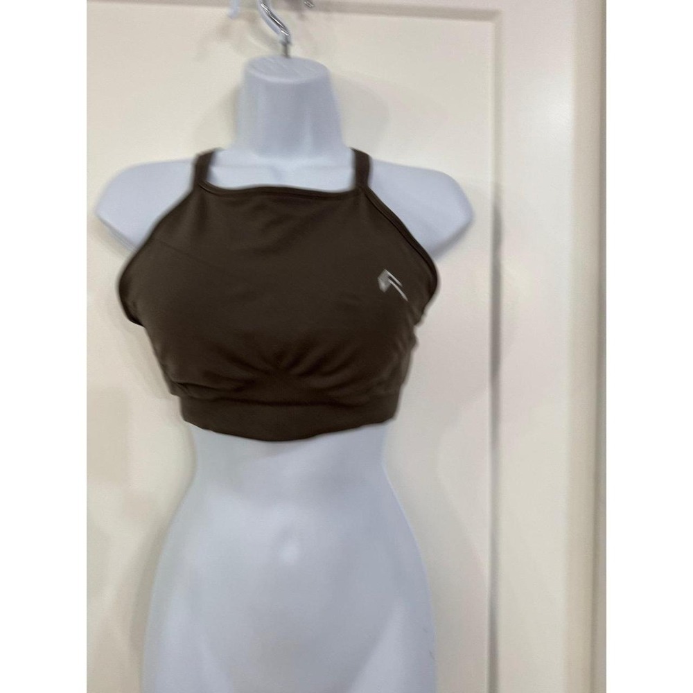 Oner active effortless seamless high neck bralette in deep taupe large